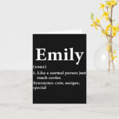 Emily Naam Definitie Grappig D  Kaart (Gele Bloem)