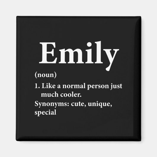 Emily Naam Definitie Grappig D Magneet (Voorkant)