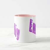 Emily, naam Logo, Roze Combo Coffee Mok (Midden)