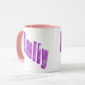 Emily, naam Logo, Roze Combo Coffee Mok (Voorkant links)