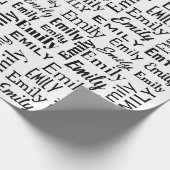 Emily naam op wit cadeaupapier (Hoek)