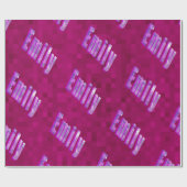 Emily naamlogo's op hete magenta, cadeaupapier (Vlak)