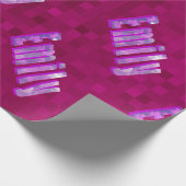 Emily naamlogo's op hete magenta, cadeaupapier (Hoek)