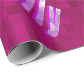 Emily naamlogo's op hete magenta, cadeaupapier (Rol Hoek)
