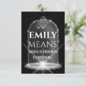 Emily Name bedoelt Diamond Birthday Party Kaart (Staand voorkant)