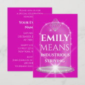 Emily Name Betekenis Diamond Birthday Pink Kaart (Voorkant / Achterkant)