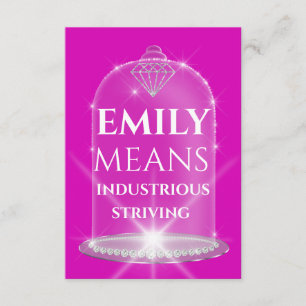 Emily Name Betekenis Diamond Birthday Pink Kaart