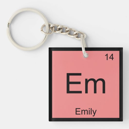 Emily Name Chemistry Element Periodic Table Sleutelhanger (voorkant)