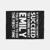 Emily Name D Birthday Funny Christmas Joke  Fleece Deken (Voorkant (Horizontaal))