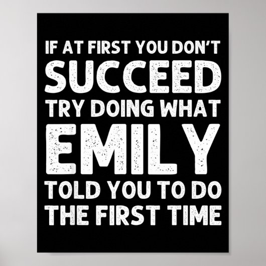 Emily Name D Birthday Funny Christmas Joke  Poster (Voorkant)