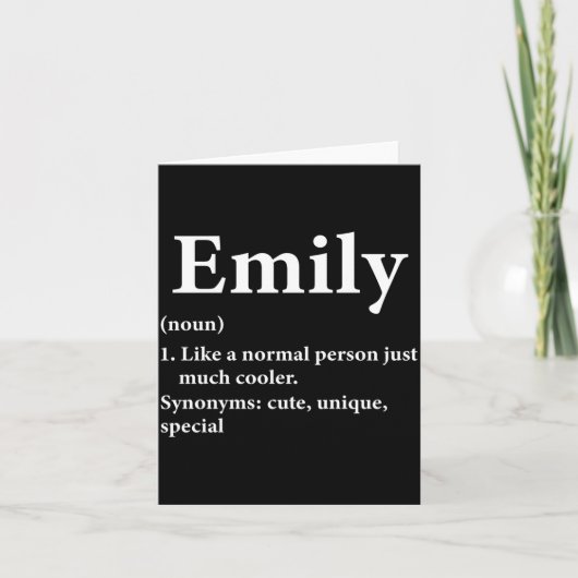 Emily Name Definition Funny D Kaart (Voorkant)