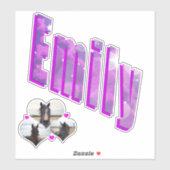 Emily Name With Horses, Sticker (Vel)