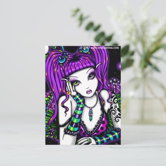 Emily Rainbow Celestial Tattoo Faery Briefkaart (Staand voorkant)