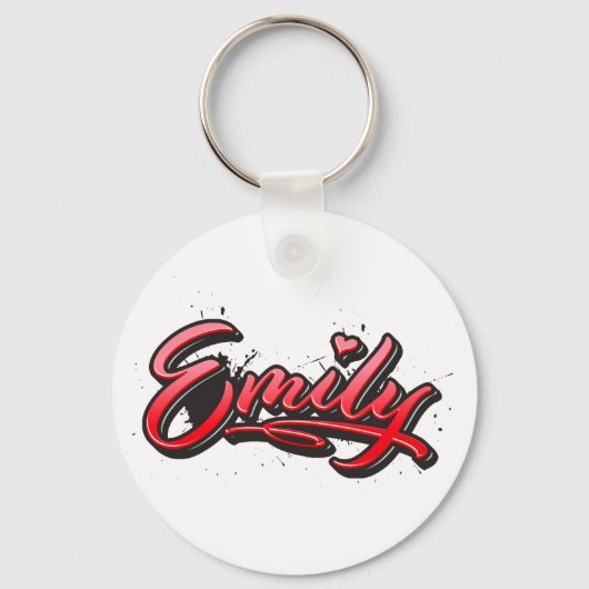 Emily red Heart Graffiti Schlüsselanhänger Sleutelhanger (Voorkant)