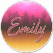 Emily Vorname Name golden pink Aufkleber Sticker (Voorkant)
