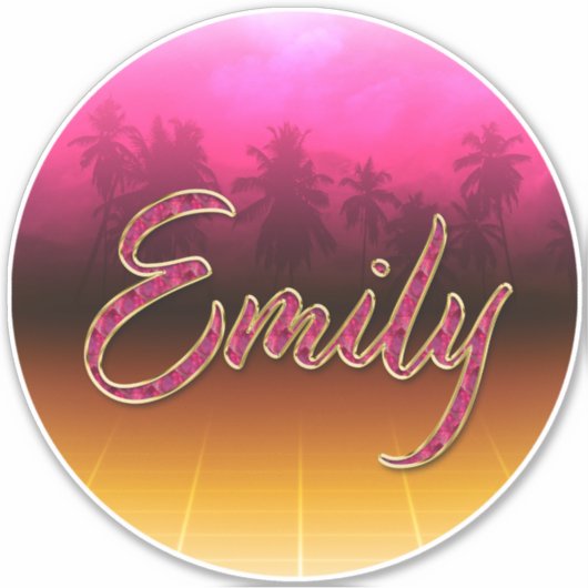 Emily Vorname Name golden pink Aufkleber Sticker (Voorkant)