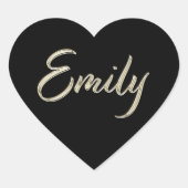 Emily white gold Handwriting Aufkleber Herz Hart Sticker (Voorkant)