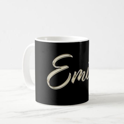 Emily white gold Handwriting Tasse Kaffeetasse Koffiemok (Voorkant links)