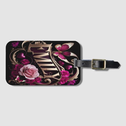 Emily's Bloemen Naamplaat Bagagelabel (Voorkant (horizontaal))