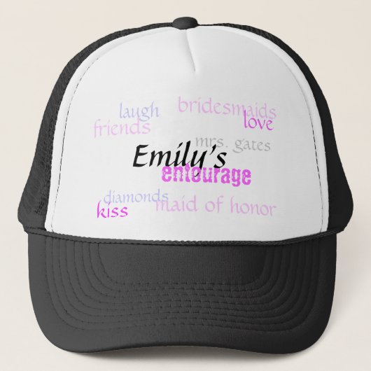 Emily's, entourage, bruidsmeisjes, liefde, diamant trucker pet (Voorkant)