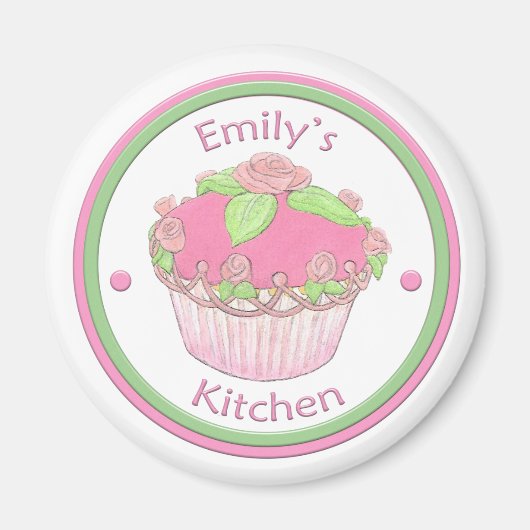 Emily's Kitchen Roos CupCake Magnet (Voorkant)