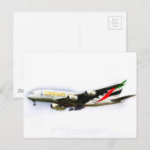 Emiraten Airline A380 Art Briefkaart (Voorkant / Achterkant)