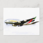 Emiraten Airline A380 Art Briefkaart (Voorkant)