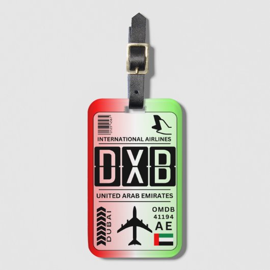 Emirates Dubai Bagagelabel (Voorkant (verticaal))