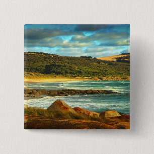 Emita Beach   Flinders Island, Tasmania Vierkante Button 5,1 Cm