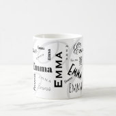 Emma Aangepaste Naam  Zwart Wit Koffiemok (Center)