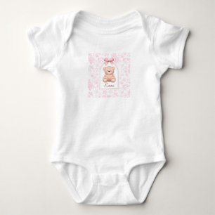 Emma   Aangepaste Roze Teddybeer Nursery Design Romper
