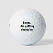 'Emma, Air Golfing Champion', grappig, gepersonali Golfballen (Voorkant)