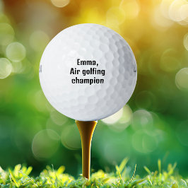 'Emma, Air Golfing Champion', grappig, gepersonali Golfballen