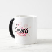 Emma Artistieke naamontwerp met bloemen Magische Mok (Voorkant links)