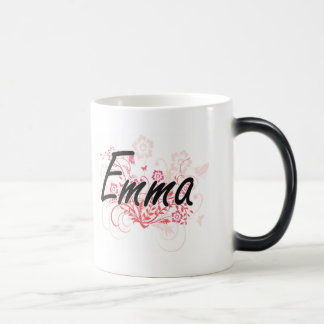 Emma Artistieke naamontwerp met bloemen Magische Mok