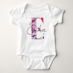 Emma Baby Naam Bloem Script  Bloemen E Meisje Romper