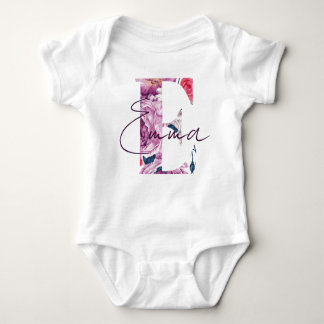 Emma Baby Naam Bloem Script  Bloemen E Meisje Romper
