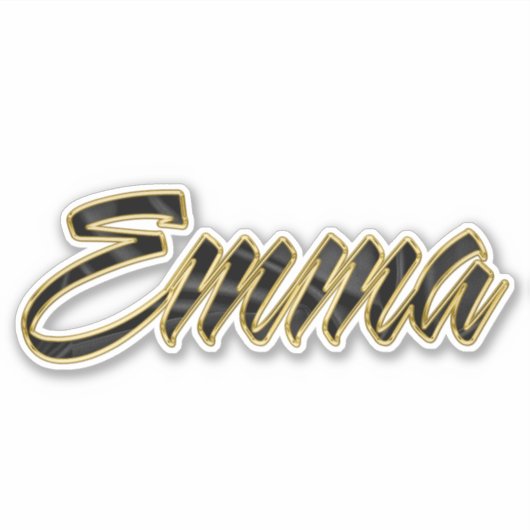 Emma black gold Lettering Aufkleber Sticker (Voorkant)