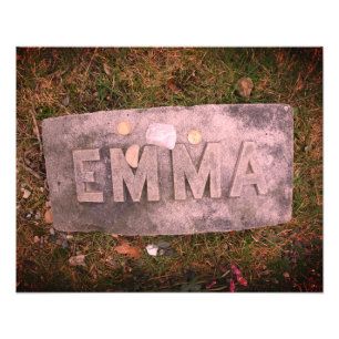 Emma Borden Grave Marker, Herfst River, MA Foto Afdruk