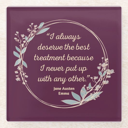 Emma By Jane Austen Quote II - Cute Style Glazen Onderzetter (Voorkant)