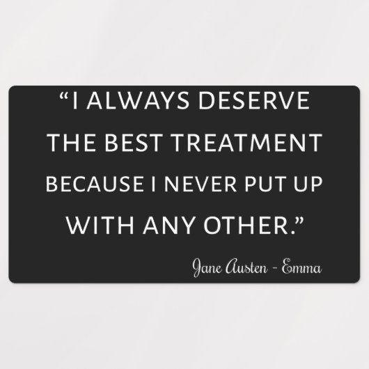 Emma by Jane Austen Quote II Labels (Design 2)