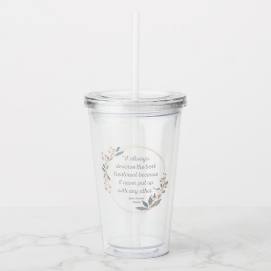 Emma by Jane Austen Quote II - Schuine stijl Acryl Drinkbeker (Voorkant)