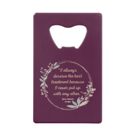 Emma by Jane Austen Quote II - Schuine stijl Creditkaart Flessenopener