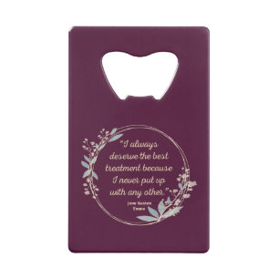 Emma by Jane Austen Quote II - Schuine stijl Creditkaart Flessenopener