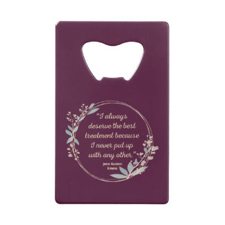 Emma by Jane Austen Quote II - Schuine stijl Creditkaart Flessenopener