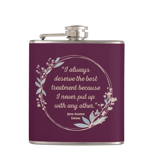 Emma by Jane Austen Quote II - Schuine stijl Heupfles (Voorkant)