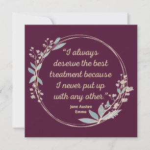 Emma by Jane Austen Quote II - Schuine stijl Kaart