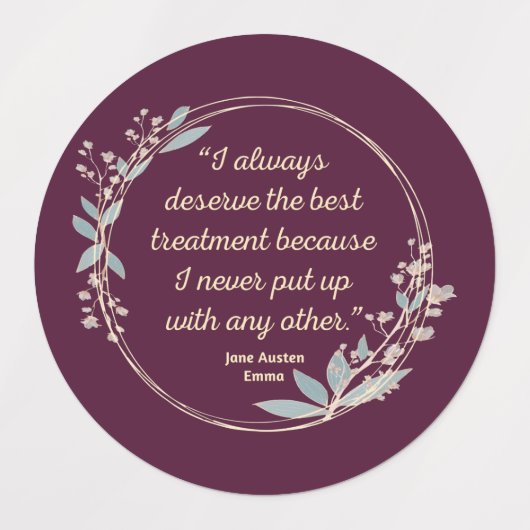 Emma by Jane Austen Quote II - Schuine stijl Labels (Design 1)