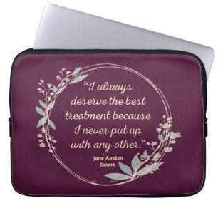Emma by Jane Austen Quote II - Schuine stijl Laptop Sleeve