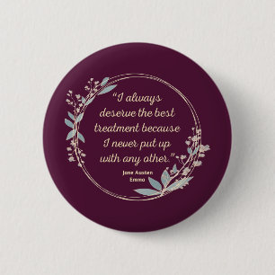 Emma by Jane Austen Quote II - Schuine stijl Ronde Button 5,7 Cm